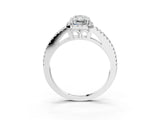 White gold Radiant Cut Diamond Halo Split Shank Engagement Ring_43
