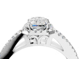 White gold Radiant Cut Diamond Halo Split Shank Engagement Ring_44