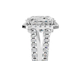 White gold Radiant Cut Diamond Halo Split Shank Engagement Ring_45