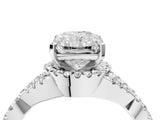 White gold Radiant Cut Diamond  Halo Twist Band Solitaire Prong Setting Ring_124