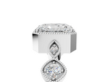 White gold Radiant Cut Diamond Milgrain Marquise Band with Prong Setting_10