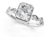 White gold Radiant Cut Diamond Milgrain Marquise Band with Prong Setting_6
