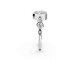 White gold Radiant Cut Diamond Milgrain Marquise Band with Prong Setting_7
