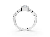White gold Radiant Cut Diamond Milgrain Marquise Band with Prong Setting_8