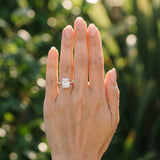White gold Radiant Cut Diamond Pavé Band Ring with Four-Prong Setting_12