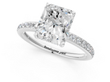 White gold Radiant Cut Diamond Pavé Band Ring with Four-Prong Setting_56