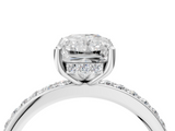 White gold Radiant Cut Diamond Pavé Band Ring with Four-Prong Setting_59
