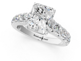 White gold Radiant Cut Diamond Pavé Band Solitaire with Four-Prong Setting_36