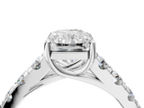 White gold Radiant Cut Diamond Pavé Band Solitaire with Four-Prong Setting_39