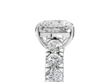 White gold Radiant Cut Diamond Pavé Band Solitaire with Four-Prong Setting_40