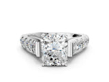 White gold Radiant Cut Diamond Pavé Band Solitaire with Four-Prong Setting_58