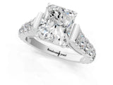 White gold Radiant Cut Diamond Pavé Band Solitaire with Four-Prong Setting_59