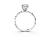 White gold Radiant Cut Diamond Pavé Band Solitaire with Four-Prong Setting_6