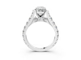 White gold Radiant Cut Diamond Pavé Band Solitaire with Four-Prong Setting_61