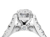 White gold Radiant Cut Diamond Pavé Band Solitaire with Four-Prong Setting_62