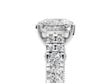 White gold Radiant Cut Diamond Pavé Band Solitaire with Four-Prong Setting_63