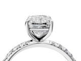 White gold Radiant Cut Diamond Pavé Band Solitaire with Four-Prong Setting_7