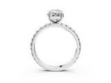 White gold Radiant Cut Diamond Pavé Band with Four-Prong Setting_71