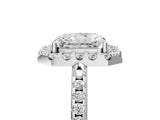 White gold Radiant Cut Diamond Pavé Halo Ring with Four-Prong Setting_40