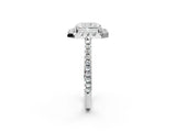 White gold Radiant Cut Diamond Pavé Halo Ring with Four-Prong Setting_46
