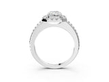 White gold Radiant Cut Diamond Pavé Halo Ring with Four-Prong Setting_47