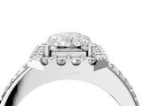White gold Radiant Cut Diamond Pavé Halo Ring with Four-Prong Setting_47