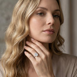White gold Radiant Cut Diamond Pavé Solitaire Engagement Ring with Four-Prong Setting_107