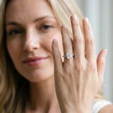 White gold Radiant Cut Diamond Pavé Solitaire Engagement Ring with Four-Prong Setting_108