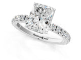 White gold Radiant Cut Diamond Pavé Solitaire Engagement Ring with Four-Prong Setting_95