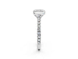 White gold Radiant Cut Diamond Pavé Solitaire Engagement Ring with Four-Prong Setting_96