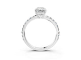 White gold Radiant Cut Diamond Pavé Solitaire Engagement Ring with Four-Prong Setting_97