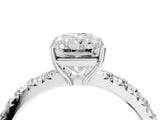 White gold Radiant Cut Diamond Pavé Solitaire Engagement Ring with Four-Prong Setting_98