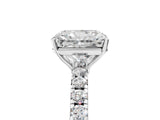 White gold Radiant Cut Diamond Pavé Solitaire Engagement Ring with Four-Prong Setting_99