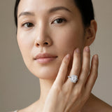 White gold Radiant Cut Diamond Pavé Split Shank Double Halo Engagement Ring_13