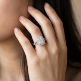 White gold Radiant Cut Diamond Pavé Split Shank Double Halo Engagement Ring_14