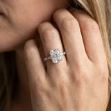 White gold Radiant Cut Diamond Ring with Marquise Side Stones and Prong Setting_118