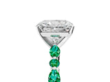 White gold Radiant Cut Diamond Ring with Marquise and Round with Emerald side stone Side Stones and Four-Prong Setting_53