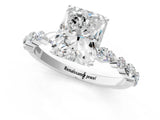 White gold Radiant Cut Diamond Ring with Marquise and Round with Moissanite side stone Side Stones and Four-Prong Setting_61