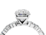 White gold Radiant Cut Diamond Ring with Marquise and Round with Moissanite side stone Side Stones and Four-Prong Setting_76