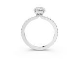 White gold Radiant Cut Diamond Ring with Pavé Band and Four-Prong Setting_137