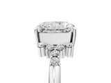 White gold Radiant Cut Diamond Ring with Side Stones and Four-Prong Setting_101