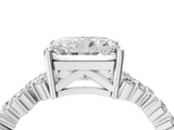 White gold Radiant Cut Diamond Scattered Round Accent Ring with Prong Setting_22