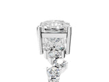White gold Radiant Cut Diamond Scattered Round Accent Ring with Prong Setting_23