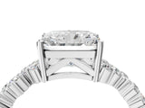 White gold Radiant Cut Diamond Scattered Round Accent Ring with Prong Setting_34