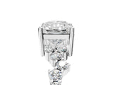 White gold Radiant Cut Diamond Scattered Round Accent Ring with Prong Setting_35