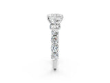 White gold Radiant Cut Diamond Side Stone Engagement Ring with Four-Prong Setting_26