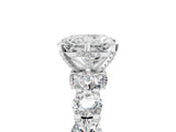White gold Radiant Cut Diamond Side Stone Engagement Ring with Four-Prong Setting_29