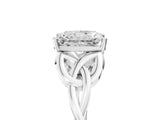 White gold Radiant Cut Diamond Solitaire Celtic Knot Ring with Four-Prong Setting_79