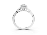 White gold Radiant Cut Diamond Solitaire Celtic Knot Ring with Four-Prong Setting_79