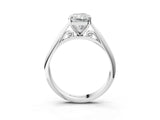 White gold Radiant Cut Diamond Solitaire Engagement Ring with Cathedral Setting and Four-Prong Mount_119